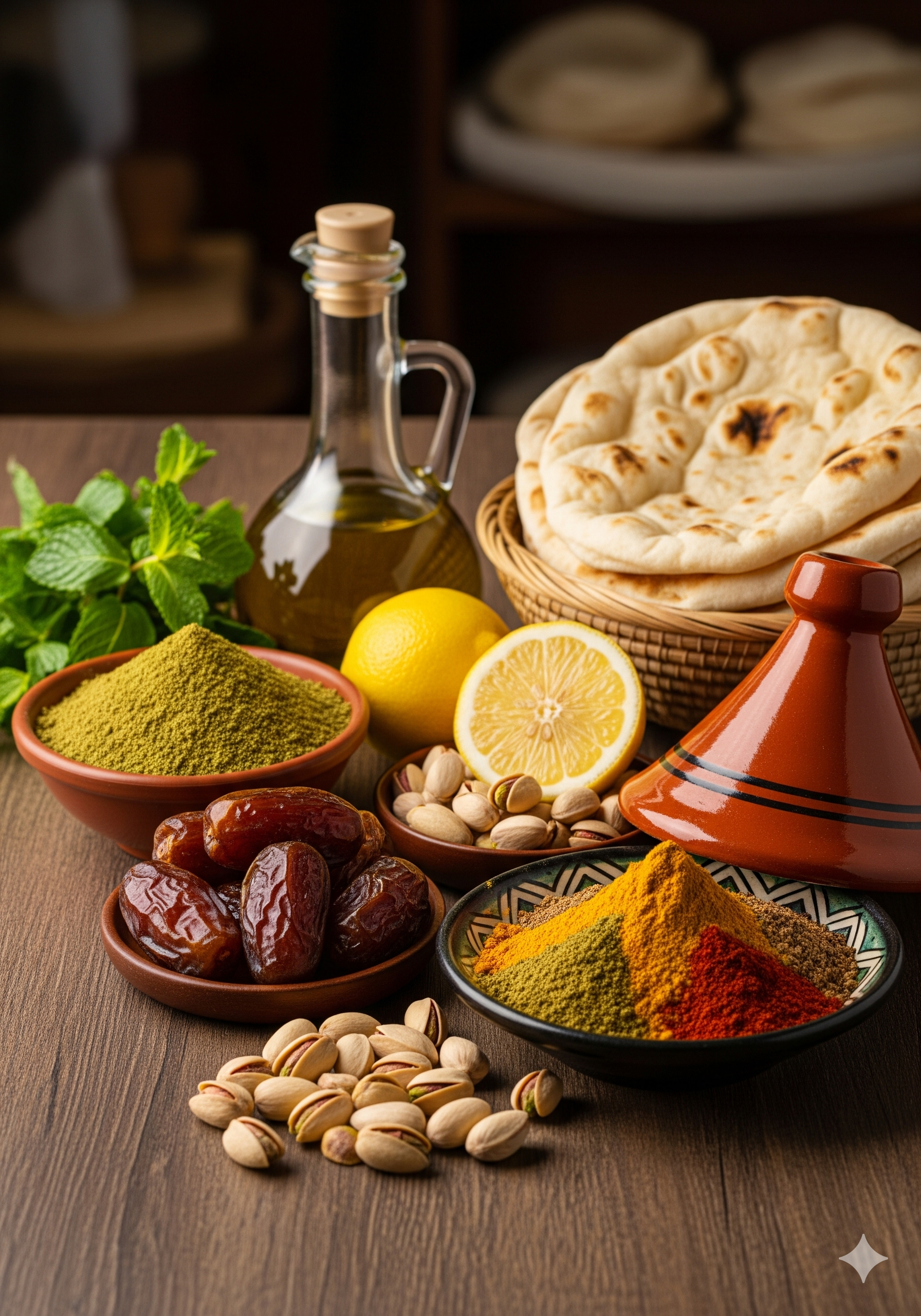 Ingredientes árabes selecionados