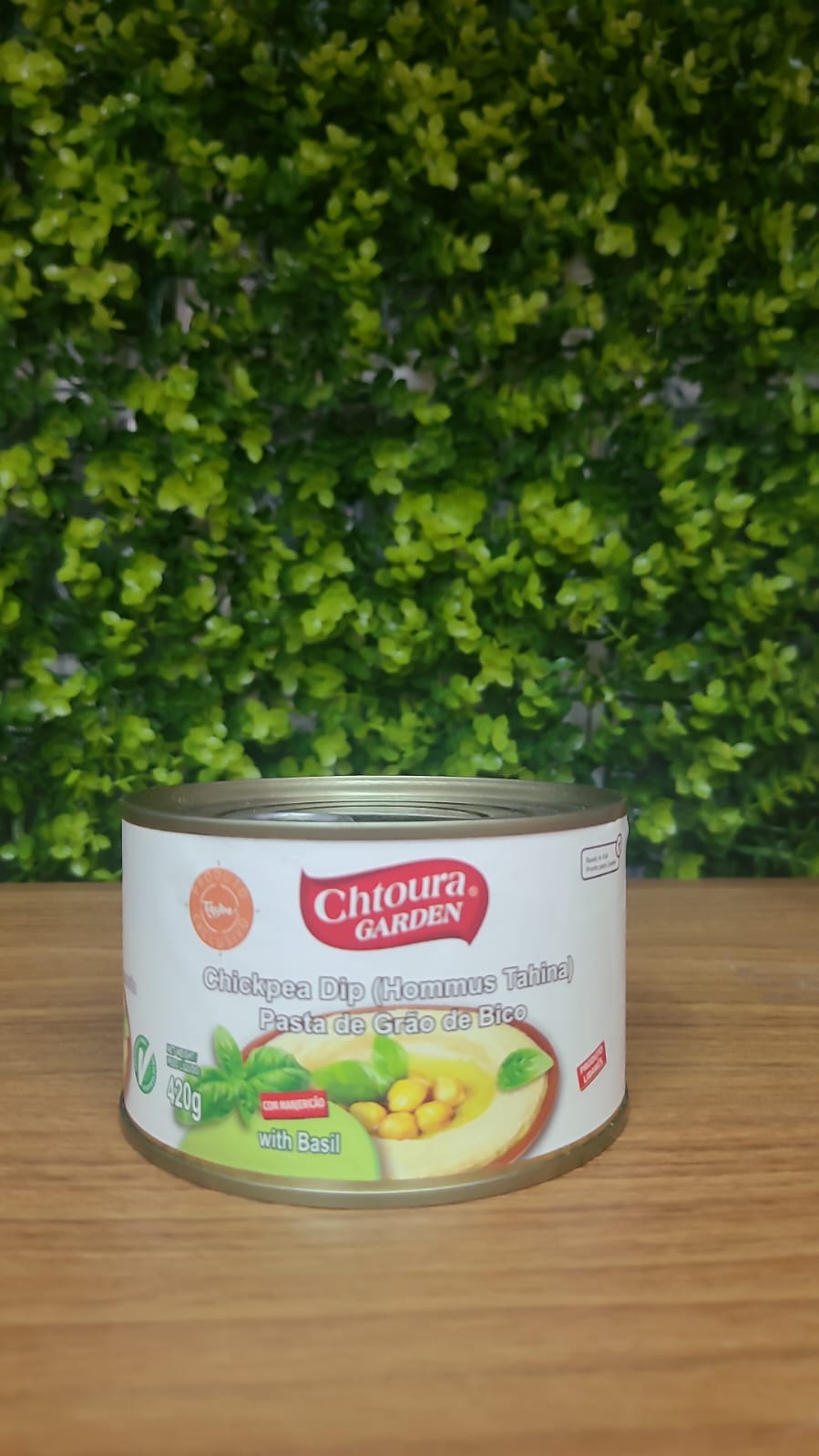 Húmus pasta de grão de bico com Manjericão